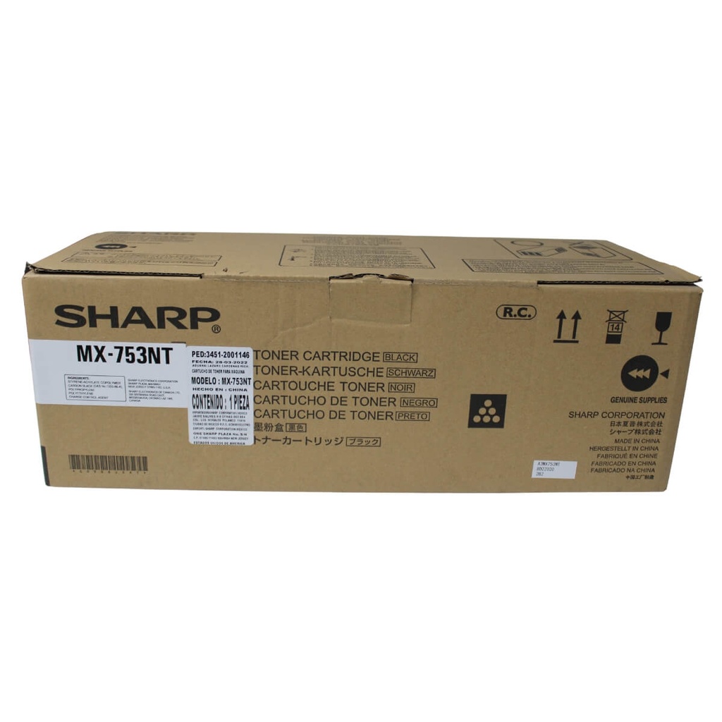 TONER SHARP OEM,MXM623,MXM753 MX753NT      