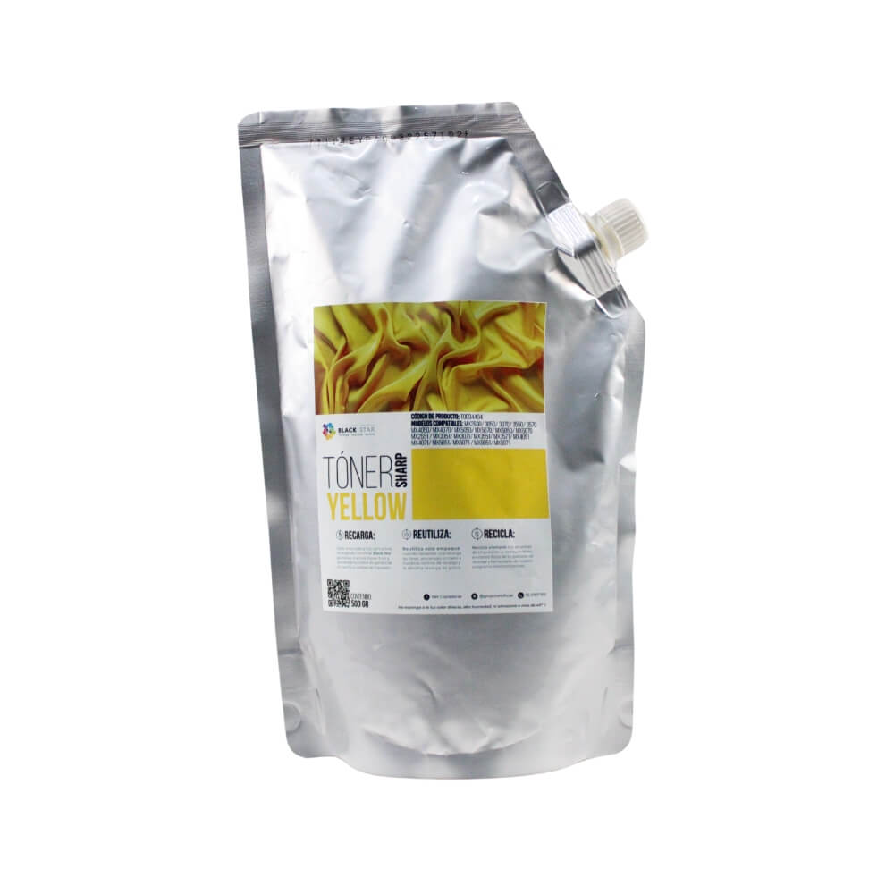 TONER SHARP AMARILLO BLACK STAR E932-Y BOLSA DE 500 GR. MX-2630, MX3050, MX3070, MX3550, MX3570, MX4050, MX4070, MX5050, MX5070, MX6050, MX6070 (MX-60NT) MX2651, MX3051, MX3071, MX3551, MX3571, MX4051, MX4071, MX5051, MX5071, MX6051, MX6071, MX6580, MX7580, MX7090, MX8090, MX6240, MX7040, MX7500, MX6500  (MX-61NT) (Carrier:C305-1；Carrier Ratio:7%)