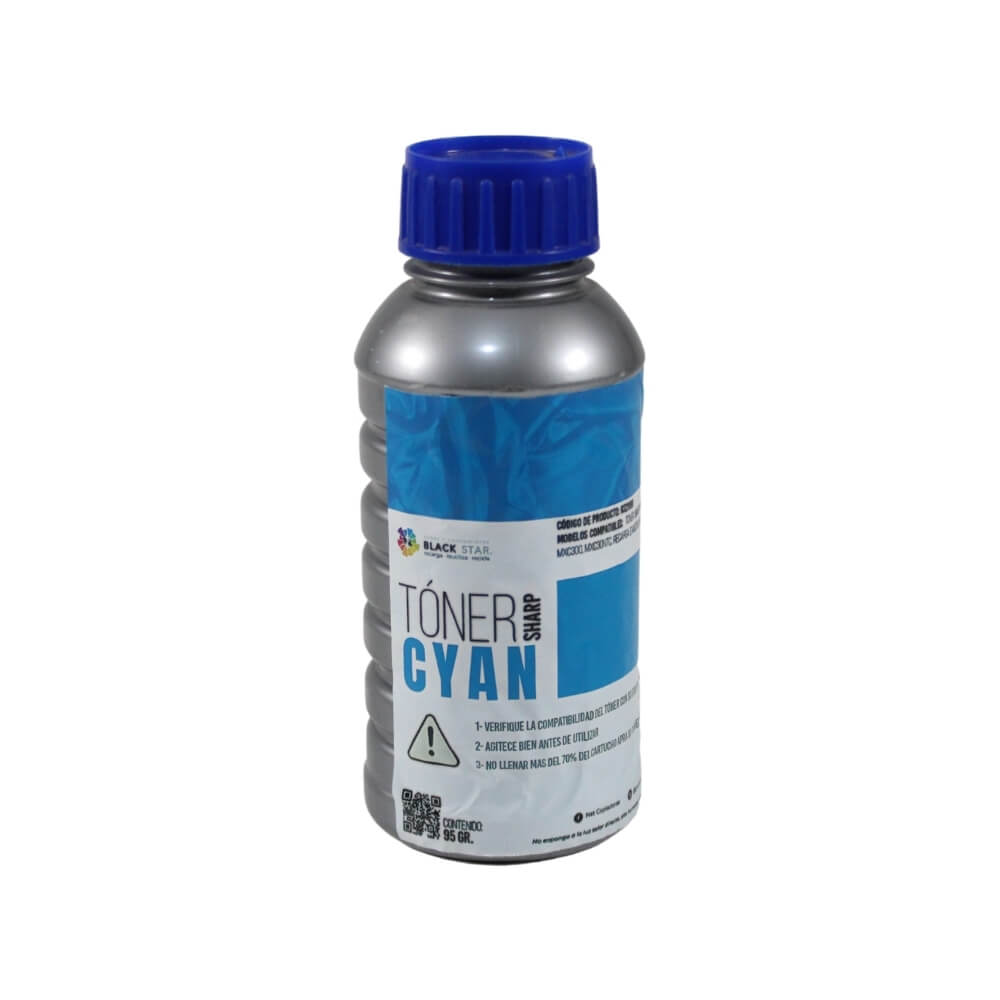 TONER SHARP CYAN BLACK STAR MXC250,MXC300 MXC30NTC,RECARGA EXACTA 95 GR,MXC301      