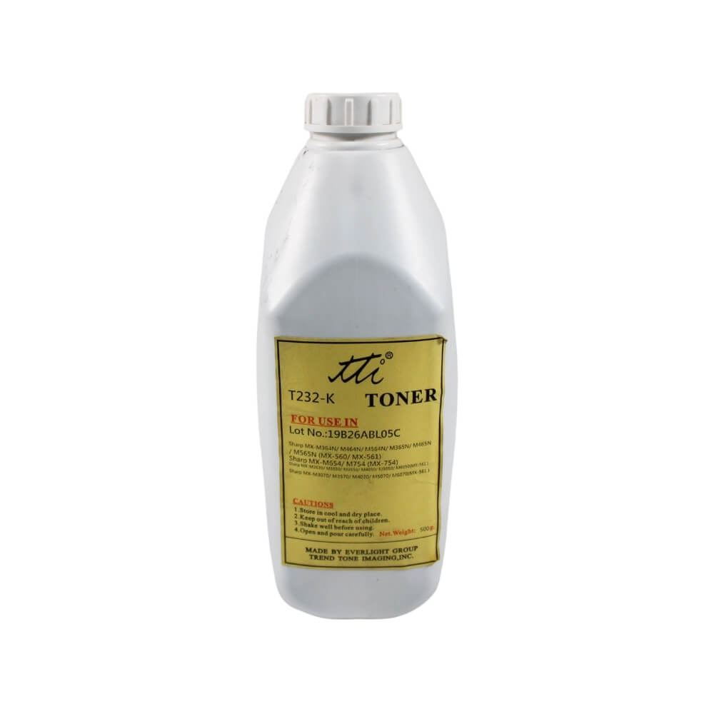 TONER DE MUESTRA SHARP NEGRO MXM364,MXM464,MXM564 T232-K,BOTE DE 500 GR,(MX560NT)MXM465,MXM565      
