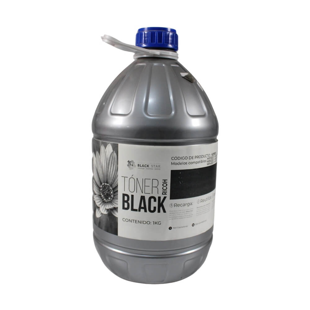 TONER RICOH NEGRO BLACK-STAR BOLSA DE 1000 Gr. MP301, MP401, AF551, AF700, AF1055, AF1060, AF1075, AF2051, AF2060, AF2075, AP900, AF2035, AF2045, AF 3035, AF3045, MP3500, MP4000, MP4500, MP5000, MP5500, MP6000,MP6001, MP6500, MP7000, MP7001, MP7500, MP8000, MP8001, MP9001, MP9002, IM 7000, MP6002, MP7502. T602-2