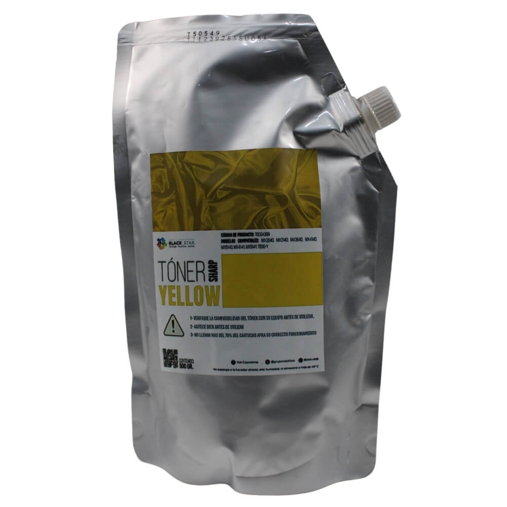 TONER SHARP AMARILLO BOLSA Y/O BOTE DE 500 GR. MX2640, MX3140, MX3640, MX4140, MX5140, MX4141, MX5141, T530-Y