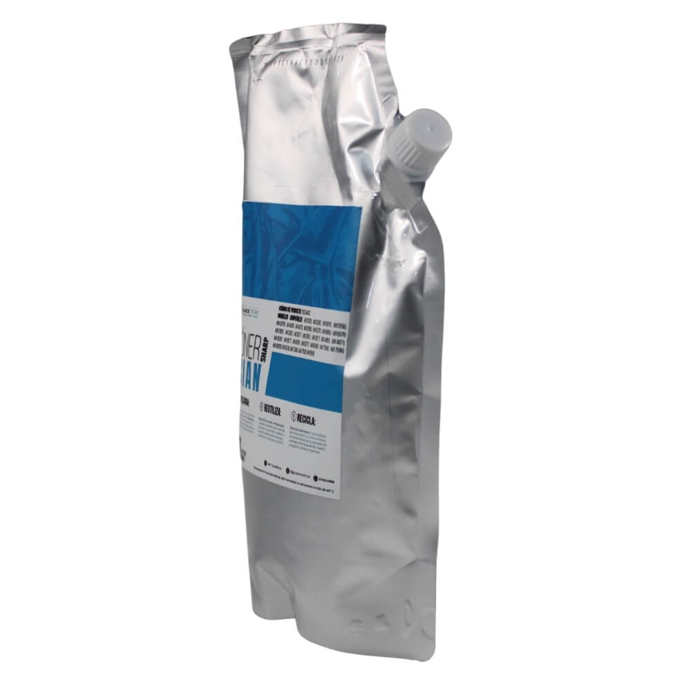 TONER SHARP CYAN BLACK STAR E932-C BOLSA DE 500 GR. MX2630, MX3050, MX3070, MX3550, MX3570, MX4050, MX4070, MX5050, MX5070, MX6050, MX6070 (MX-60NT) MX2651, MX3051, MX3071,  MX3551, MX3571, MX4051, MX4071, MX5051, MX5071, MX6051, MX6071 (MX-61NT) (Carrier:C305-1；Carrier Ratio:7%) MX6580, MX7580, MX7090, MX8090, MX6240, MX7040, MX7500, MX6500  (MX-61NT)