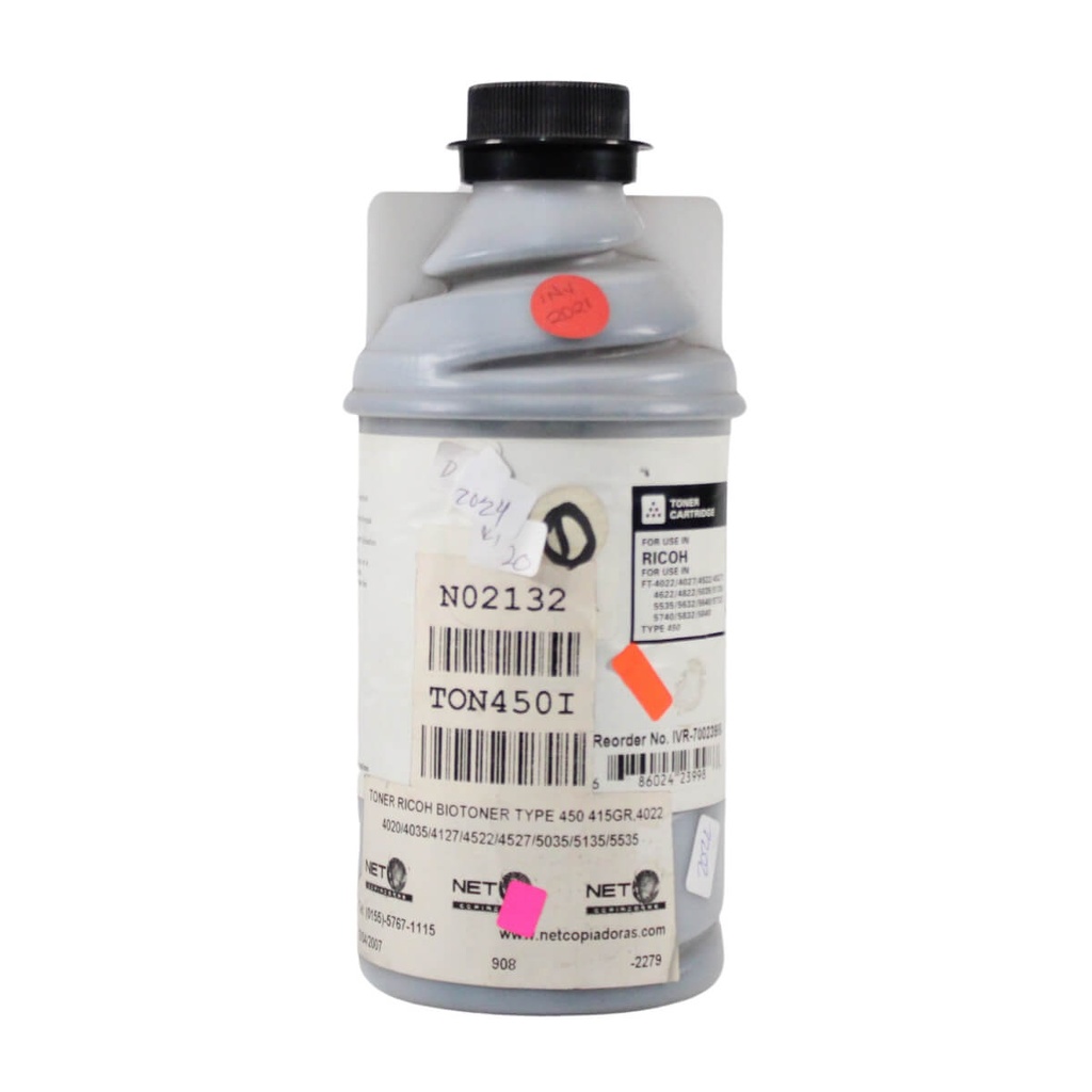 TONER RICOH BIOTONER TYPE 450 415GR,AF4022 AF4020,AF4035,AF4127,AF4522,AF4527,AF5035,AF5135      