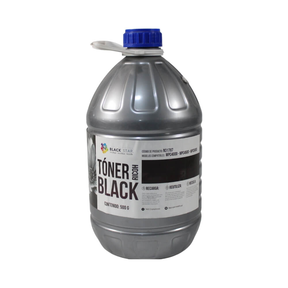 TONER RICOH NEGRO BLACK-STAR MPC4000,MPC5000 N/P:841284,BOTE RECARGA 500GR,MPC4500      