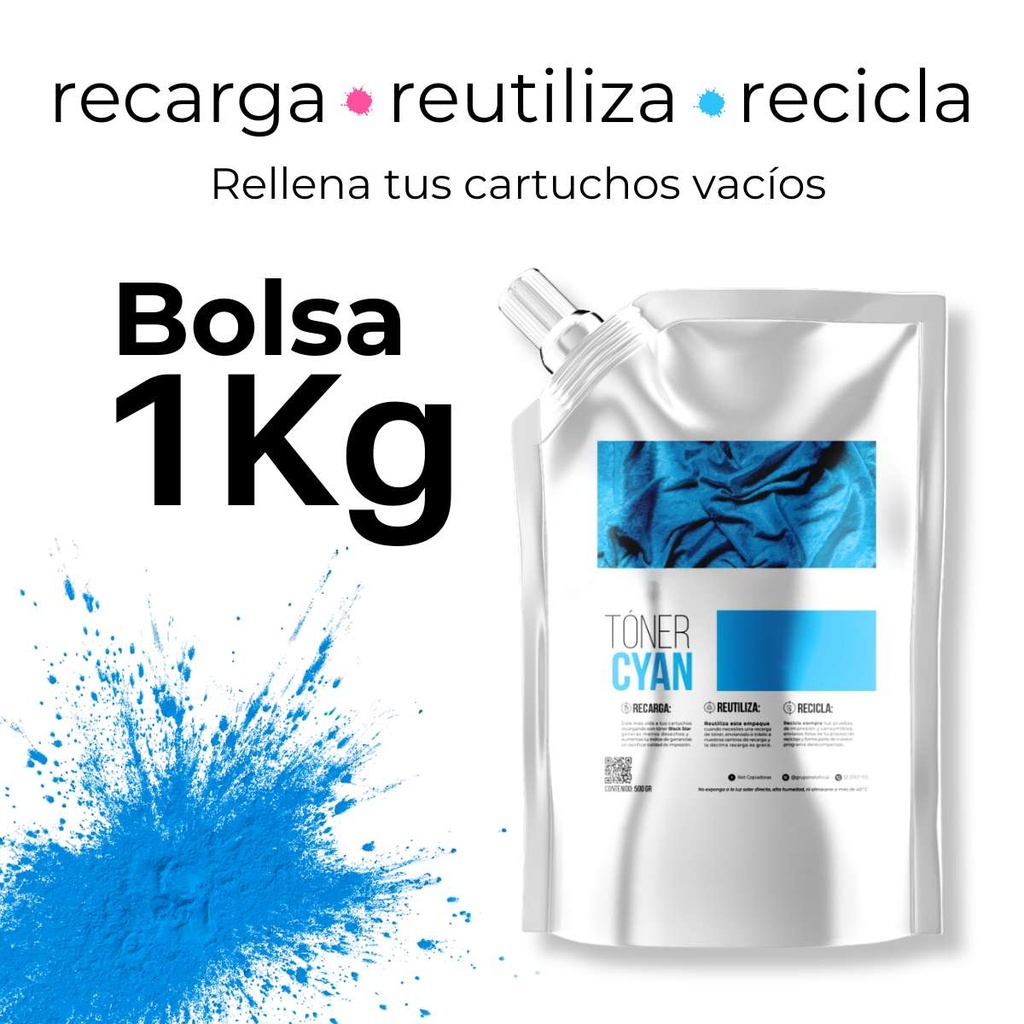 TONER SHARP CYAN BLACKSTAR BOLSA 1000 Gr T527-2 MXC402SC, MXC401, MXC400P, MXC312, MXC311, MXC304WH, MXC304W,MXC303WH, MXC303W, MXC301W, MXC300W, MXC300P, MXC250,MX2300N, MX2310U, MX2600N, MX2610N, MX2615N, MX2616N,MX2700, MX3100, MX3110N, MX3110, MX3115N, MX3116N, MX3500N, MX3501N, MX3610N, MX4100N, MX4104N, MX4110N, MX4111N