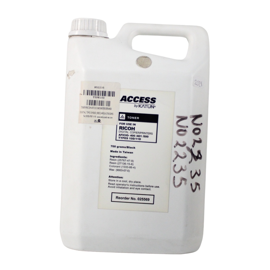 TONER RICOH AFICIO 340/345/350/355/450/ DIGITAL TIPO 3100D (RECARGA)700GMS      