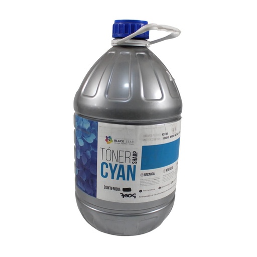 [N31796] TONER SHARP CYAN BLCK-STAR MX6240,MX6580 MX62NTCA,RECARGA DE 750 GR,MX7040,MX7580      