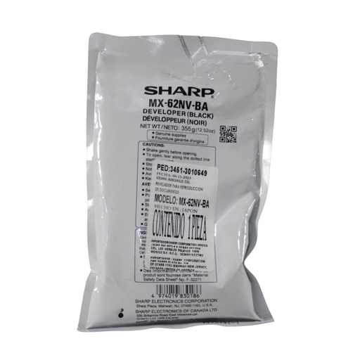 [N31668] REVELADOR NEGRO SHARP OEM MX6240,MX6500,MX6580 MX62NVBA,MX7040,MX7500,MX7580