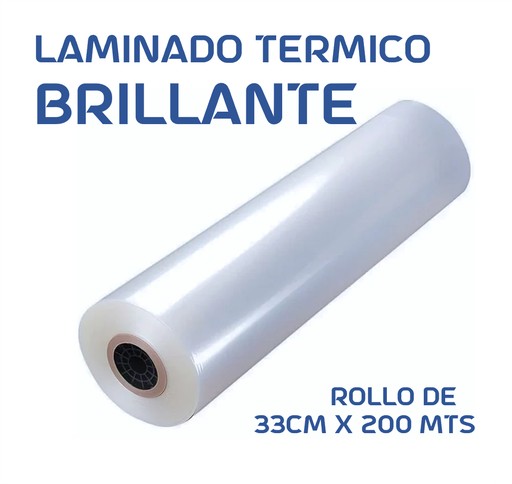 [RO029507] SUSTRATO PARA LAMINADORA BRILLANTE ROLLO DE 33 CM x 200 MTS
