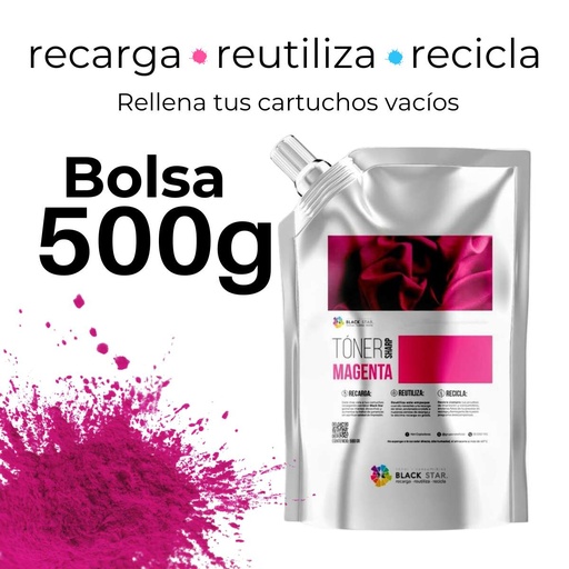 [TO034403] TONER SHARP MAGENTA BLACK STAR E932-M BOLSA DE 500 GR. MX-2630, MX3050, MX3070, MX3550, MX3570, MX4050, MX4070, MX5050, MX5070, MX6050, MX6070 (MX-60NT) MX2651, MX3051, MX3071, MX3551, MX3571, MX4051, MX4071, MX5051, MX5071, MX6051, MX6071, MX6580, MX7580, MX7090, MX8090, MX6240, MX7040, MX7500, MX6500  (MX-61NT) (Carrier:C305-1；Carrier Ratio:7%)