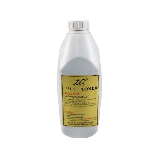 [N33059] TONER SHARP NEGRO MXM364,MXM464,MXM564 T232-K,BOTE DE 500 GR,(MX560NT)MXM465,MXM565