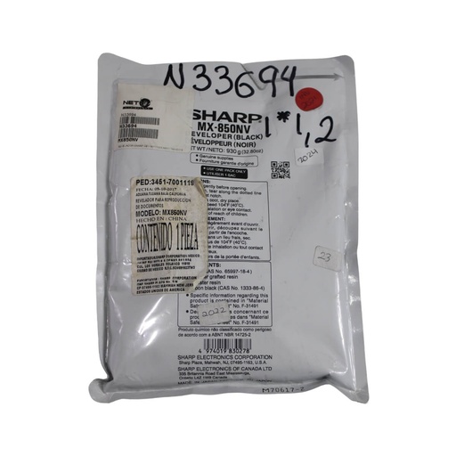 [N33694] REVELADOR SHARP OEM MXM1055,MXM1100,MXM850 MX850NV,MXM950      